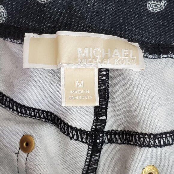 MICHAEL KORS Womens Designer Paisley Jeggings Blue White Size Medium Stretch M - Picture 4 of 12